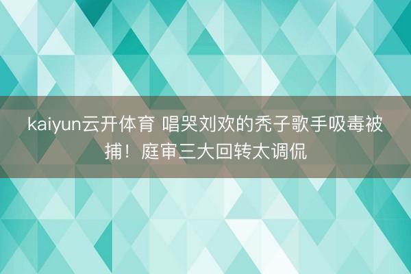 kaiyun云开体育 唱哭刘欢的秃子歌手吸毒被捕！庭审三大回转太调侃