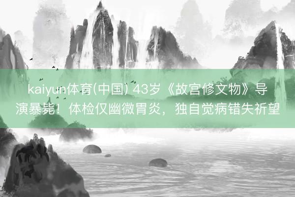 kaiyun体育(中国) 43岁《故宫修文物》导演暴毙!体检仅幽微胃炎,独自觉病错失祈望