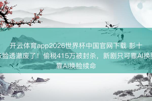 开云体育app2026世界杯中国官网下载 彭十六这张脸透澈废了！偷税415万被封杀，新剧只可靠AI换脸续命