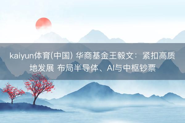 kaiyun体育(中国) 华商基金王毅文：紧扣高质地发展 布局半导体、AI与中枢钞票