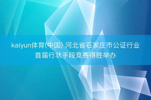 kaiyun体育(中国) 河北省石家庄市公证行业首届行状手段竞赛得胜举办
