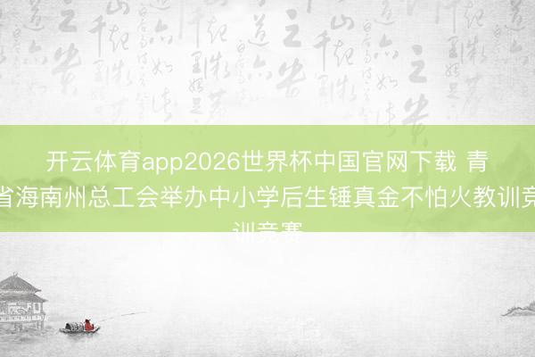 开云体育app2026世界杯中国官网下载 青海省海南州总工会举办中小学后生锤真金不怕火教训竞赛